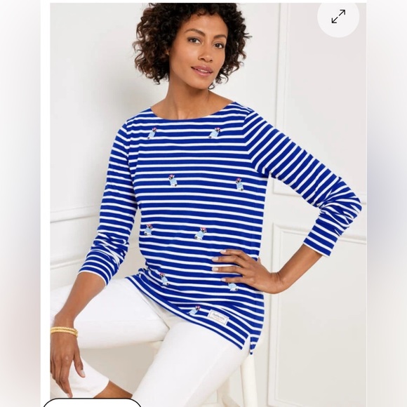 Authentic Talbots Tee - Embroidered Frenchie - Picture 1 of 8